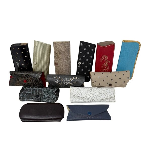 Vtg‎ Eyeglass Cases Collection 25 Pcs Patterns Colors Fabric Vinyl 50's - 70's - Picture 5 of 11